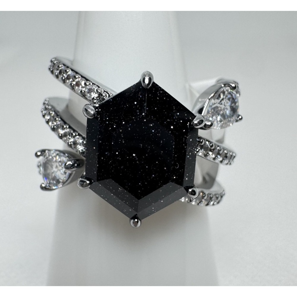 Ring Bomb Party Untamed Slither & Spark Ring RG38052 Hematite Size 8
